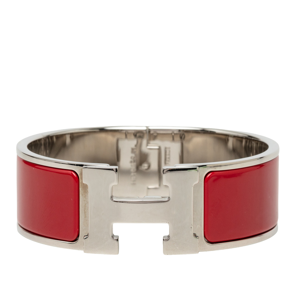 Pre-Loved Hermes Wide Enamel Clic Clac H Bracelet PM